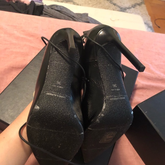 Saint Lauren Paris lace up heels shoes - Picture 4 of 6